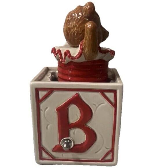 VTG 1984 SCHMID GORDON FRASER Music Box 6.5 in Teddy Bear Jack in the Box Works! - Picture 5 of 8